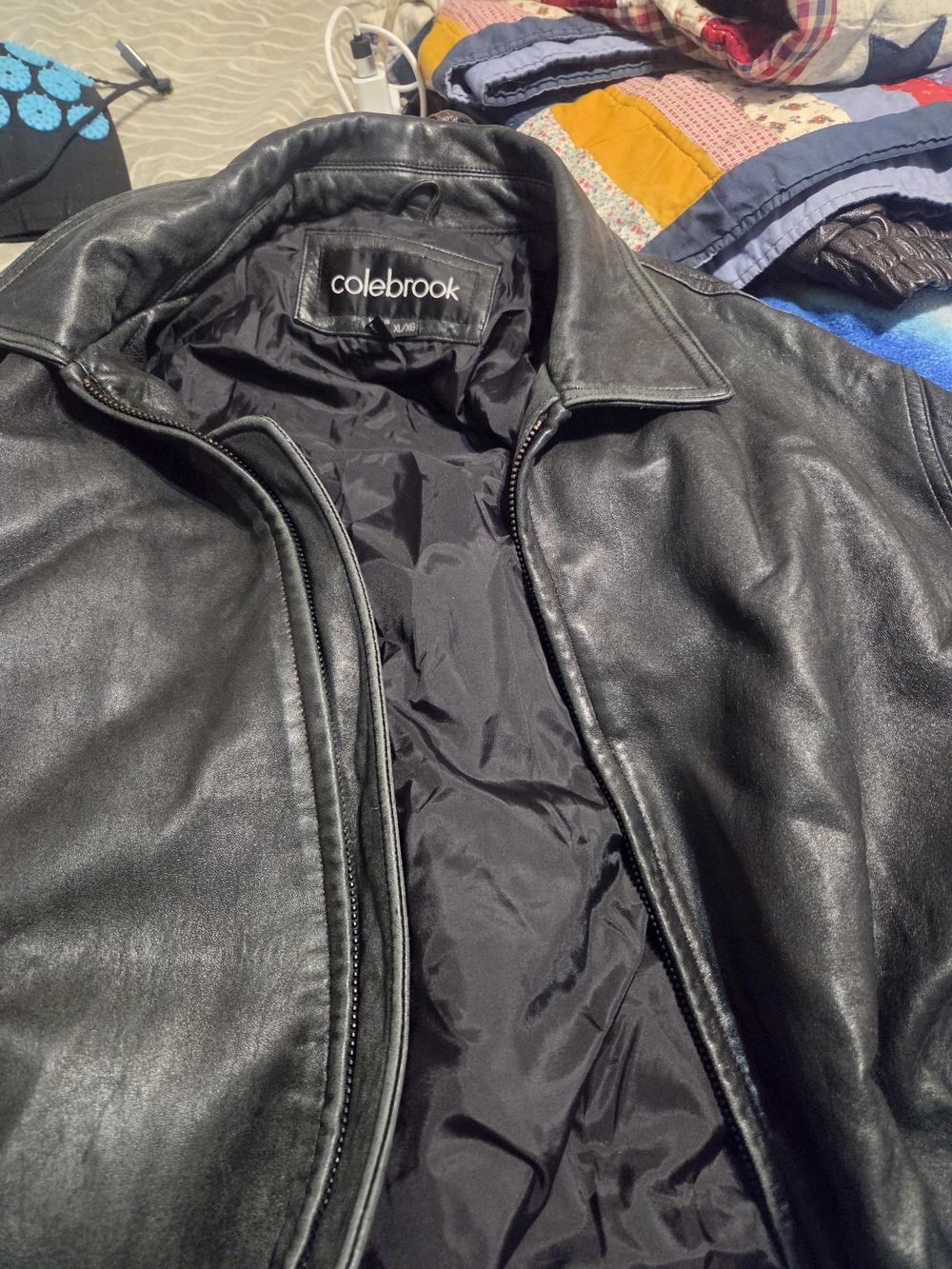 Colebrook American Classics Vintage Leather Jacket Brown Full Zip Men’s XL